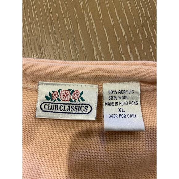 Club Classics Womens XL Vintage Pink Wool Knit Vest EUC - Picture 4 of 4